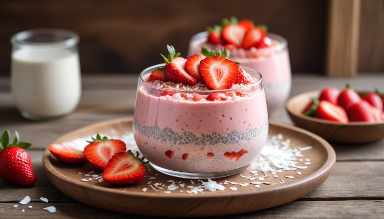 Kremalı Çilek Chia Puding