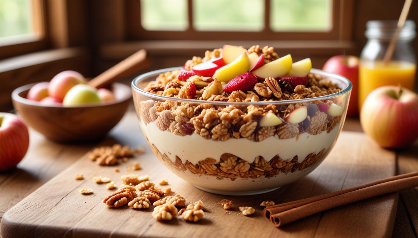 Enerji Dolu Elmalı Tarçınlı Ceviz Granola Tarifi