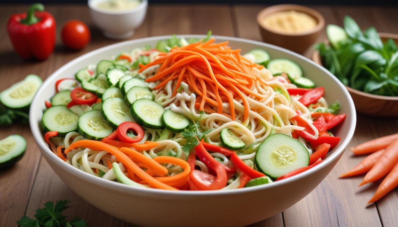 Rengarenk Vejetaryen Noodle Salatası